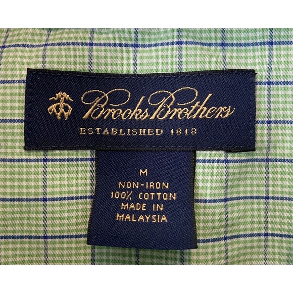 Brooks Brothers Men’s Button Down Green Plaid Shirt. Size Medium. - Picture 3 of 6